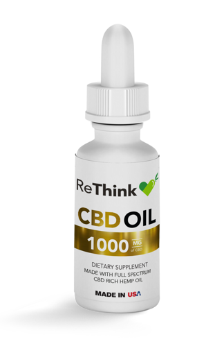 Rethink CBD Tincture Oil - 1000mg - 30ml Bottle - With Dropper