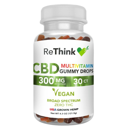 ReThink CBD Gummies - Multivitamins - 300 mg - 30 Count - Bottle