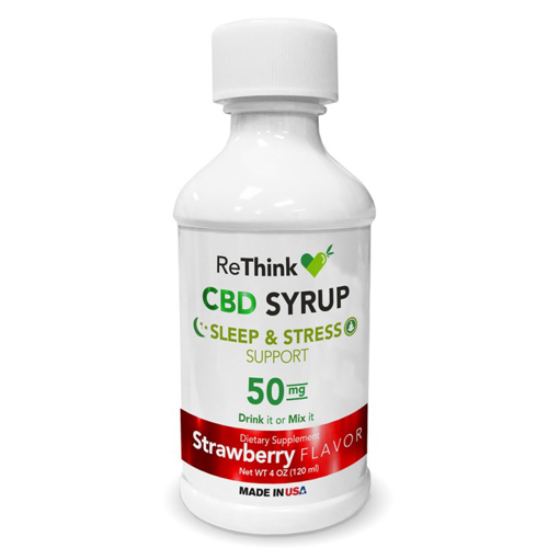 ReThink CBD Sleep Support Syrup - Strawberry - 50 gm - 4 oz - Bottle